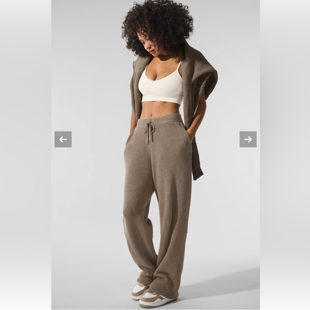 Alo Yoga Domain Rib Knit Sweatpant - Gravel